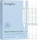 Auraglow 9% Teeth Whitening Gel Syringe Refill Pack, 9% Hydrogen Peroxide, 30 Whitening Treatments, (3) 5mL Whitening Gel Syringes, Sensitive Teeth Whitening