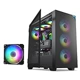 VETROO AL800 Full Tower PC Computer Case Customization ARGB & PWM Fans w/Door Opening Design Tempered Glass, E-ATX/ATX Support, Built-in ARGB LED Strip, Support for 40 Series GPUs -Black