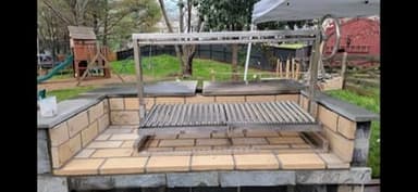 Santa Maria Grill Built in BBQ Cooking Grill -Argentine Barbecue V grate adjustable height