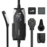 TERSOPA EV Charger Level 2 for Tesla Portable(40A 240V), Compatible with All Nacs, 25ft Cable, NEMA 14-50 Plug, Adjustable Current, Scheduled Charging, Smart Screen for Electric Car Mobile Charger