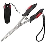 Long Nose Fishing Pliers,Ice Fishing Gear,Stainless Steel Hook Remover Braid Cutter Rustproof Fishing Multi-Tools Fishing Gripper for Freshwater Saltwater