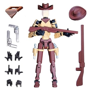 JoriBoBo Western Cowboy t13 Action Figure｜Assembly Completed｜ 3D Printed Dummy 13 for Collectors｜Lucky 13 Gift for Friends