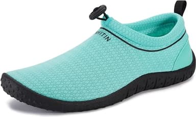 WHITIN Water Shoes for Women Quick Dry Swim Barefoot Aqua Socks Beach Minimalist Size 9 Comfort Surfing Athletic Boating Running River Sneaker Green 40