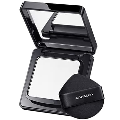 CARSLAN Waterproof Face Pressed Powder Compact, 24H Longlasting Oil Control Pressed Setting Powder Talc-Free Makeup, Shine Free, Poreless, Smooth, 01 Translucent for dry&com skin (0.28Oz)
