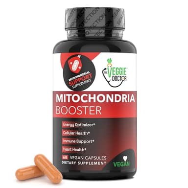 Vegan Mitochondrial Support – Advanced Cellular Wellness & Natural Energy Formula with CoQ10, PQQ, Acetyl-L-Carnitine, Alpha-Lipoic Acid, Magnesium, BioPerine® - Daily Support (60 Capsules)