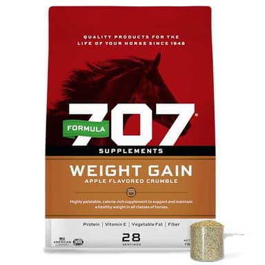 Formula 707 Weight Gain Crumble Equine Supplement, 7 lb Bag – Palatable, Calorie-Rich Nutritional Support for Hard-to-Keep and Senior Horses