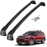 JOYTUTUS Roof Rack Cross Bars Compatible with Ford Explorer 2020-2025 with Side Rails, Anti-Theft Lockable Aluminum Luggage Crossbars Replacement for Rooftop Cargo Carrier Kayak Canoe Bike Snowboard