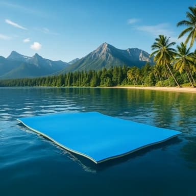 DollarDash Water Floating Mat 6'/9'/12' FT Foam Lake Floating Foam Pad Lily Pad for Water Recreation and Relaxing Lily Mat for Family Floating Pad for Pets Pool Float for Party (6 * 4' Blue/Orange)