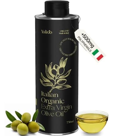 100% Italian Organic Olive Oil Extra Virgin | Polyphenol Rich Extra Virgin Olive Oil Cold Pressed EVOO | Early Harvest from Tuscany (26.4oz)