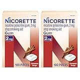 Nicorette 2 mg Nicotine Gum to Help Stop Smoking - Cinnamon Surge Flavored Stop Smoking Aid, 2x100 Count