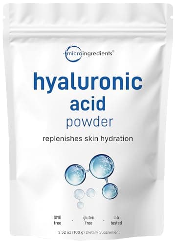 Hyaluronic Acid Serum Powder, 100 Grams | Low Molecular Weight, Cosmetics Grade | Skin Hydration and Moisture Support Supplements | Vegan, Water Soluble (Within 2 Hours)