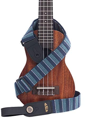 Kala Handmade Ukulele Strap, Adjustable 31-55" strap, Handmade in Brazil, Durable Blue Stripe Pattern