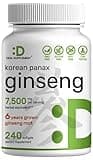 Korean Red Panax Ginseng Root Extract, 7,500mg Serving, 240 Softgels – 150mg Active Ginsenosides