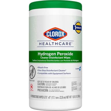 Clorox Healthcare Hydrogen Peroxide Cleaner Disinfectant Wipes, 6.75" x 9", 95 Count (Package May Vary)