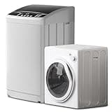 TABU Portable Washer and Dryer Combo Set,19LBS Compact Full-Automatic Washing Machine with Drain Pump & 13LBS Compact Dryer with Stainless Steel Inner Tub,White