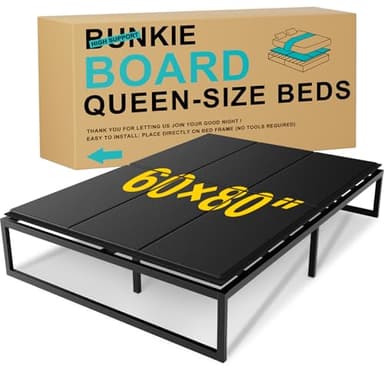 Queen Bunkie Board 10mm (60x80 inches) - Anti-Sag Mattress Support Board, Noise-Minimizing, Breathable & Moisture Resistant - Universal Fit for Metal Bed Frame,Platform Beds & Pull-Out Sleeper Sofa