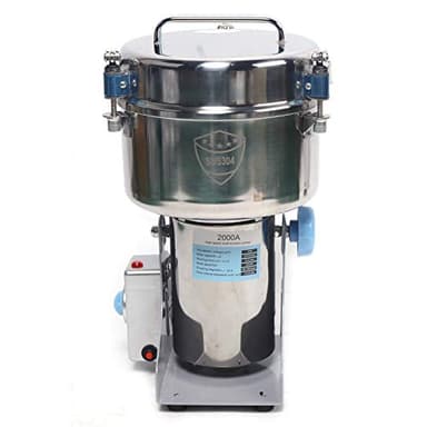 2000g Commercial Peanut Sesame Grinding Machine, 110V 1900W Stainless Steel Peanut Butter Maker Electric Grain Grinder, 270° Swing-type Commercial Dry Spice Herb Pulverizer Powder Machine