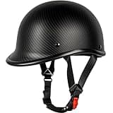 Yesmotor Motorcycle Helmet Half Shell Hawk Style Helmets Compact Lightweight Open Face for Motorcycle Street Bike Cruiser Moped- DOT Approved (Carbon Fiber, Medium)