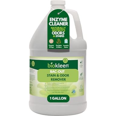 Biokleen Bac-Out Enzyme Cleaner and Stain & Odor Remover for Pet Stains, Laundry, Diapers, Wine, Carpets, & More, Eco-Friendly, Non-Toxic, Lime Scent, 128 Ounces