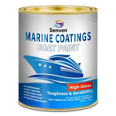 SENVEN Boat Paint, 35 Oz, Gloss White, Marine Boat Topside Bottom Enamel Marine Paint for Boats, Wood, Fiberglass, Aluminum, Metals, Oil-Based Epoxy White