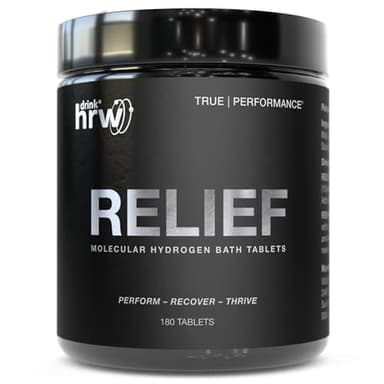 DRINK HRW Hydrogen Bath Bomb Tablets: Muscle Relief & Recovery, Magnesium Soak for Relaxation, Natural Pain Relief, Therapeutic Bath Bombs Post Workout (180 Count)