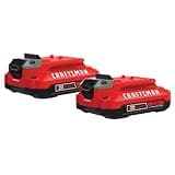CRAFTSMAN V20 Lithium Ion Battery, 2.0-Amp Hour, 2 Pack (CMCB202-2)