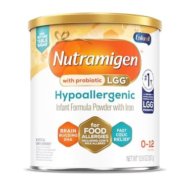 Enfamil Nutramigen Hypoallergenic Baby Formula with Iron, Lactose Free, Colic Relief from Cow's Milk Allergy Starts in 24 Hours, Brain Building DHA, Probiotic LGG for Immune Support, 12.6 Oz Can