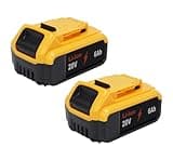SFMAKDZ 【2-Pack for DeWalt 20V 6Ah Lithium Battery】 Dual High-Capacity Rechargeable Batteries with LED Indicator, Compatible with DeWalt 20V MAX Tools & Chargers (DCB200/DCB204/DCB206 etc)