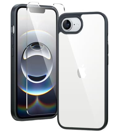 FNTCASE for iPhone 17e & iPhone 16e Case Clear: Phone Cases Compatible with Magsafe Slim Anti Yellowing Military Grade Drop Protection Rugged Shockproof Protective Transparent Phone Cover (D-Black)