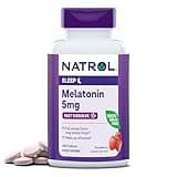 Natrol Melatonin 5mg Fast Dissolve Tablets, Sleep Support Supplements for Adults, Strawberry Flavor, 200 Tablets, Up to 200 Day Supply