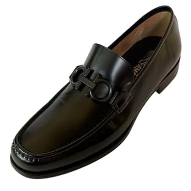 Ferragamo ROLO 10 Black Loafers Leather Gancini Bit Moccasin Men's Dress Shoes (Salvatore (Black, US Footwear Size System, Adult, Men, Numeric, Medium, 12)