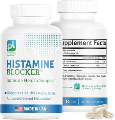DAO Supplements Histamine Blocker – Advanced DAO Enzyme Formula and Vitamin C for Histamine Digest & Intolerance Support – Diamine Oxidase DAO Supplement, 30 Capsules