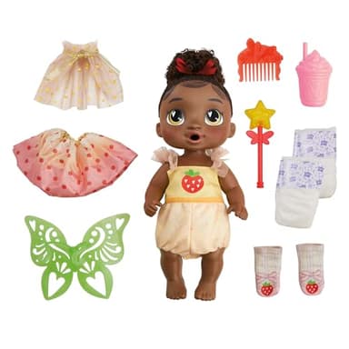 Baby Alive Fairy Fashions Berry Boo Doll with Clothes Accessories, Black Hair, 11 Inches, Toys for 3 Year Old Girls and Boys & Up (Amazon Exclusive)