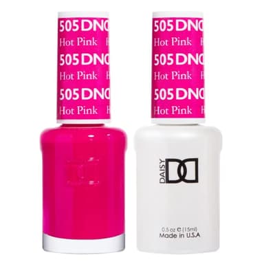 DND Gel Polish Set, Pink Collection, UV/LED Gel Polish and Air Dry Nail Lacquer, Matching Chip-Free Polish Duo, 505 Hot Pink, 0.5 Fl Oz