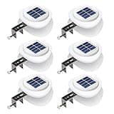 DBF Outdoor Solar Gutter Lights - Upgraded Version - Auto On/Off Solar Landscape Lights for Eaves Yard Garden Highlight Gate (Pack of 6)