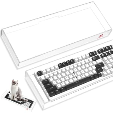 ZIYOU LANG KC04 Acrylic Clear Transparent Keyboard Cover(17.4 * 6.5 * 1.89 inch) with Dustproof Waterproof Anti-hit Anti-cat Protective Case for Standard 98Key Mechanical Gaming Keyboard