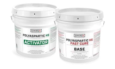 Simiron Polyaspartic High Solids Topcoat Coating System - 2 Gallon Kit - Clear Coating Gloss Finish - Easy-to-Use 1:1 Mix Ratio - Protection to Adhesion, UV, Abrasion, & Scratches (Fast Cure)