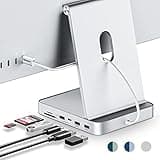 USB C Hub for iMac 24 inch 2021/2023/2024, Minisopuru iMac USB Hub Support M.2 NVMe SSD, iMac Accessories for iMac M1/M3/M4, iMac USB Adapter with USB A/C 10Gbps, SD/TF, M.2 SSD (Not Included), Silver