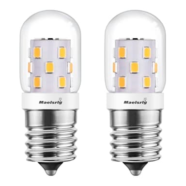 Maelsrlg LED Microwave Light Bulbs Under Hood 40W Equivalent, E17 LED Bulb Dimmable for Range Hood, 3W 380 Lumens, LED Appliance Light Bulb Over Stove, Warm White 3000K, 2 Pack