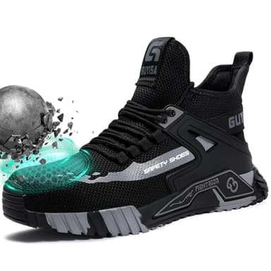 Steel Toe Shoes for Men Work Safety Shoes Men’s Work Boots Steel Toe Boots for Construction Comfortable Sneakers Lightweight Warehouse Safety Shoe