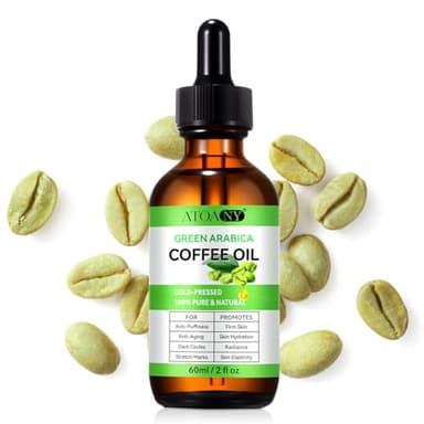 Moulis Green Coffee Bean Oil, Organic Green Coffee Oil for Cellulite, Skin, Face, Body & Hair - Reduces Puffiness, Dark Circles, Stretch Marks, Skin Tightening, Cold-Pressed (2 Fl Oz (Pack of 1))