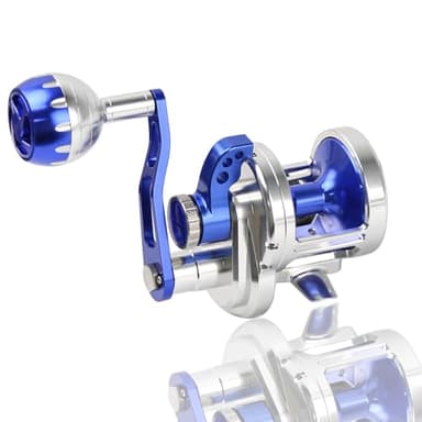 BETTER LEADER Premium Conventional Reel, Heavy Duty Saltwater Reel Round Aluminum Slow Pitch Jigging Reels Deep Ocean Big Offshore Trolling Reels