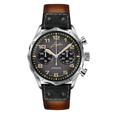 JUNGHANS Pilot Chronoscope Watch Matt Dark Grey