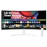 LG 34SR60QC-W 34-inch QHD (3440x1440) Curved Smart Monitor with Streaming, UltraWide Screen, webOS, HDR10, 100Hz, Built-in Speaker, AirPlay2, Screen Share, Bluetooth, ThinQ App, White