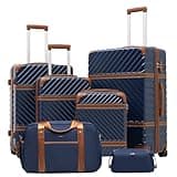 Coolife Luggage Set Suitcase Carry On Luggage PC Hardshell Luggage TSA Lock Spinner Wheels Telescopic Handle