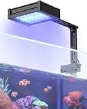 Pawfly 50 W Saltwater Aquarium Light Clip On LED Reef Light for Corals Dimmable LED Aquarium Light Marine Fish Tank Light with Adjustable Brightness D/N Modes Timer Brilliant Blue RGB Violet UV Lights