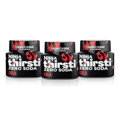 Ninja Thirsti Flavored Water Drops, ZERO SODA Cola, Classic Soda Flavors, Sparkling or Still, Zero Calories, Zero Sugar, Makes 17, 12oz drinks, 3 Pack, WCFCOLAAM
