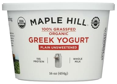 Maple Hill Creamery Organic Plain Greek Yogurt, 16 Oz