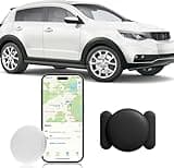 Hongtop Tracker Device for Vehicles,Mini Hidden Car Tracker with Magnetic Case,No Monthly Fee Real Time GPS Car Tracker Works with Apple Find My (iOS Only) -Black,1PCS