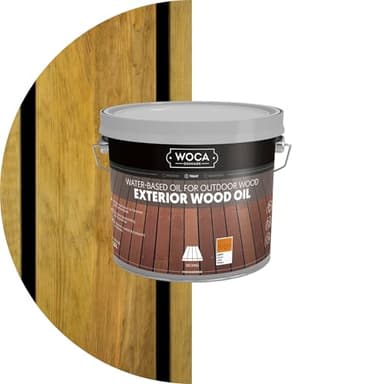 WOCA Denmark - Exterior Wood Oil - Water Based Penetrating Stain for Outdoor Wood Decks, Fences, Siding and Furniture - 2.5L - Natural